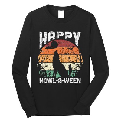 Vintage Halloween Wolf Costume Long Sleeve Shirt