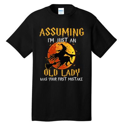 Vintage Halloween Witch Costume Beware of This Old Lady Tall T-Shirt