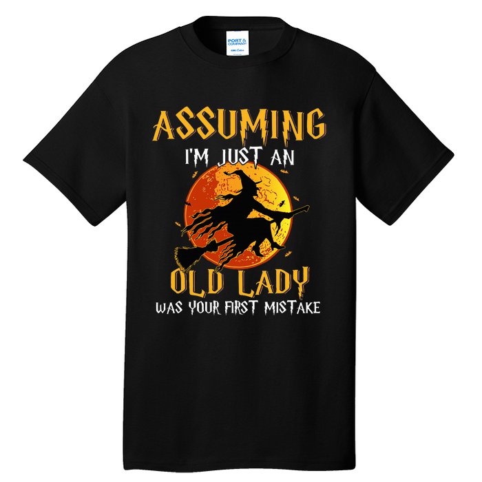 Vintage Halloween Witch Costume Beware of This Old Lady Tall T-Shirt