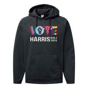 Vote Harris Waltz 2024 Lgbt Rights Performance Fleece Hoodie