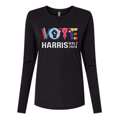 Vote Harris Waltz 2024 Lgbt Rights Womens Cotton Relaxed Long Sleeve T-Shirt