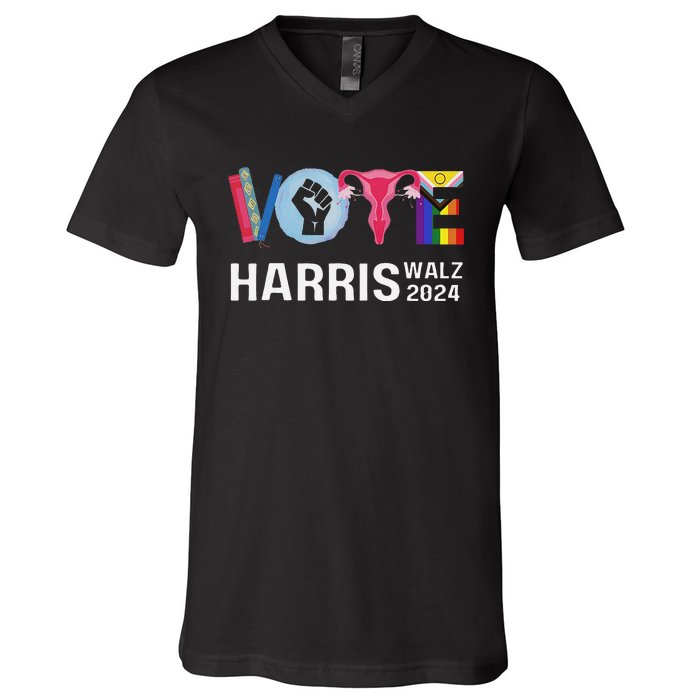 Vote Harris Waltz 2024 Lgbt Rights V-Neck T-Shirt