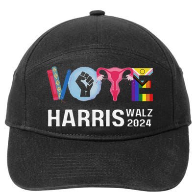 Vote Harris Waltz 2024 Lgbt Rights 7-Panel Snapback Hat