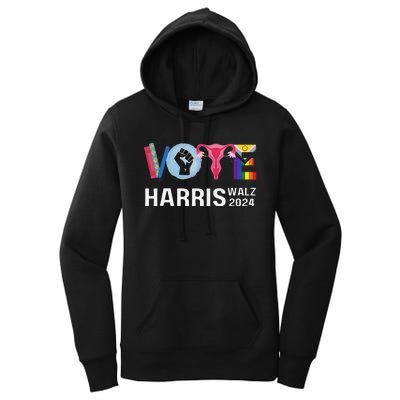 Vote Harris Waltz 2024 Lgbt Rights Women's Pullover Hoodie