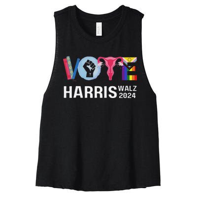 Vote Harris Waltz 2024 Lgbt Rights Women's Racerback Cropped Tank