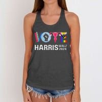 Vote Harris Waltz 2024 Lgbt Rights Women's Knotted Racerback Tank