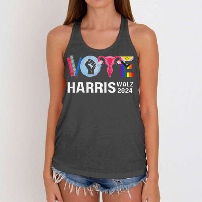 Vote Harris Waltz 2024 Lgbt Rights Women's Knotted Racerback Tank