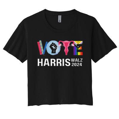 Vote Harris Waltz 2024 Lgbt Rights Women's Crop Top Tee