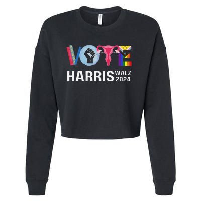 Vote Harris Waltz 2024 Lgbt Rights Cropped Pullover Crew