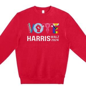 Vote Harris Waltz 2024 Lgbt Rights Premium Crewneck Sweatshirt