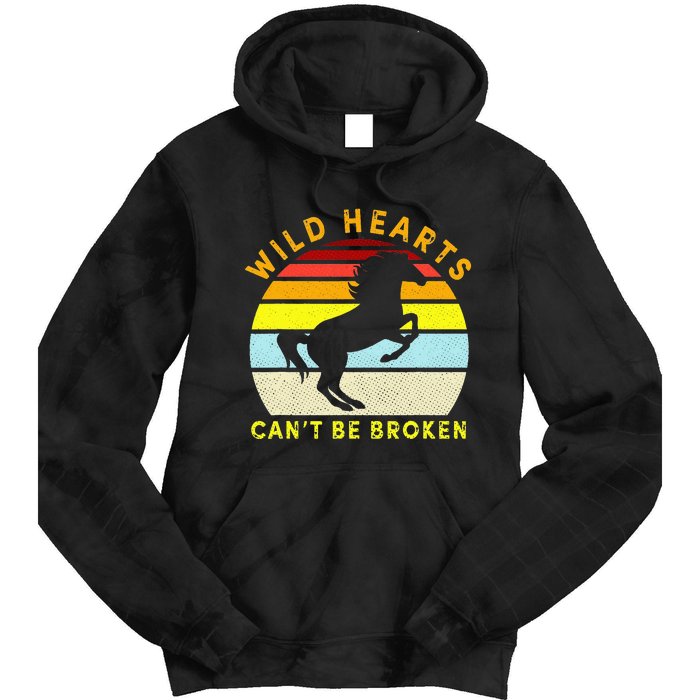 Vintage Horse Wild Hearts Can't Be Broken Tie Dye Hoodie