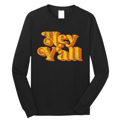 Vintage Hey YAll Funny Country Southern Slang Long Sleeve Shirt