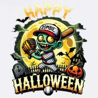 Vintage Halloween Zombie Baseball Skeleton Baseball Players Kids T-Shirt