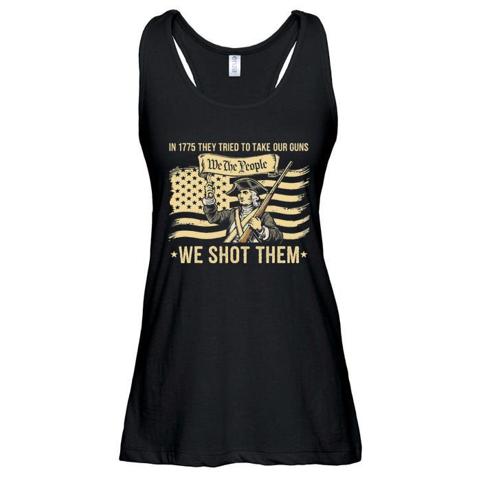 Vintage In 1775 They Tried To Take Our Guns We Shot Them Ladies Essential Flowy Tank