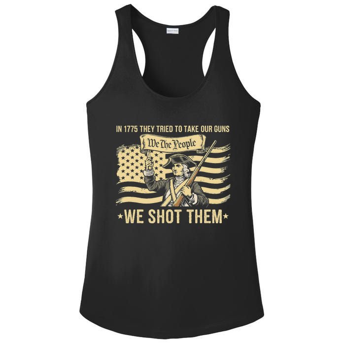 Vintage In 1775 They Tried To Take Our Guns We Shot Them Ladies PosiCharge Competitor Racerback Tank