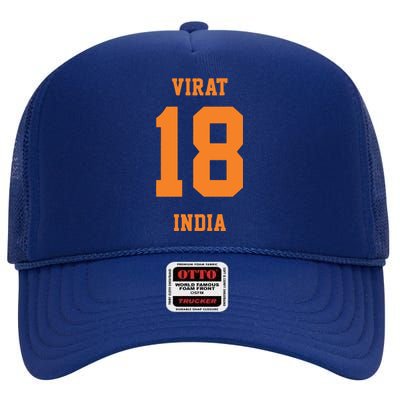 Virat India 18 High Crown Mesh Back Trucker Hat