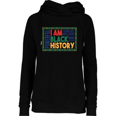 Vintage I Am Black History Month Gift Powerful Womens Funnel Neck Pullover Hood