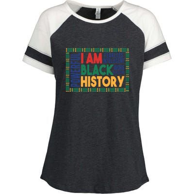 Vintage I Am Black History Month Gift Powerful Enza Ladies Jersey Colorblock Tee