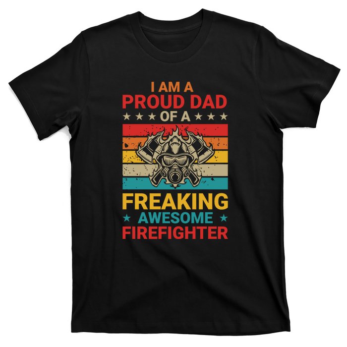 Vintage Im A Dad Of A Dad Of A Freaking Awesome Firefighter Fathers Day Gifts T-Shirt