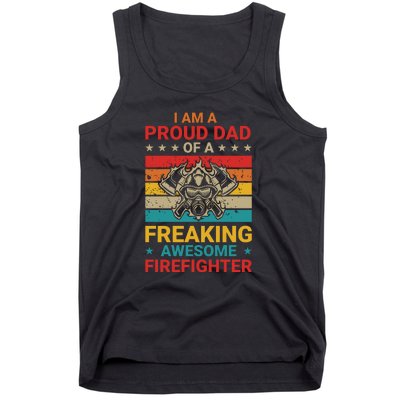 Vintage Im A Dad Of A Dad Of A Freaking Awesome Firefighter Fathers Day Gifts Tank Top