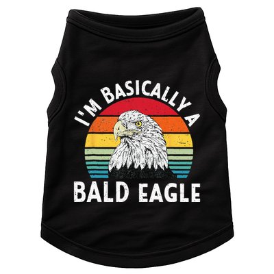 Vintage I Am Basically A Bald Eagle Funny Bald Head America Doggie Tank