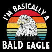 Vintage I Am Basically A Bald Eagle Funny Bald Head America Button