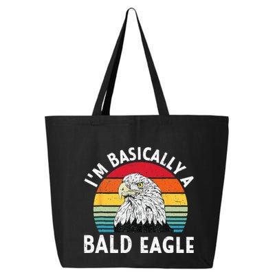 Vintage I Am Basically A Bald Eagle Funny Bald Head America 25L Jumbo Tote