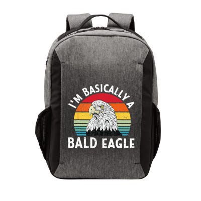 Vintage I Am Basically A Bald Eagle Funny Bald Head America Vector Backpack