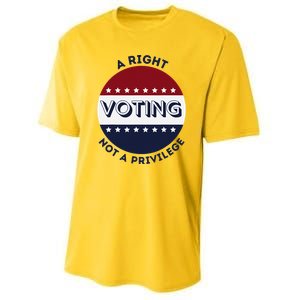 Voting Is A Right Not A Privilege Funny Quote Youth Performance Sprint T-Shirt