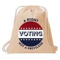 Voting Is A Right Not A Privilege Funny Quote Drawstring Bag