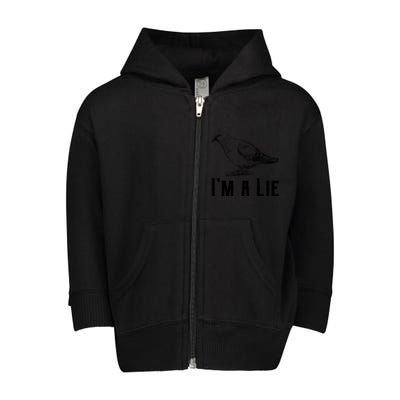 Vintage I Am A Lie Bird Aren't Real Spies Awesome Cute Gift Toddler Zip Fleece Hoodie