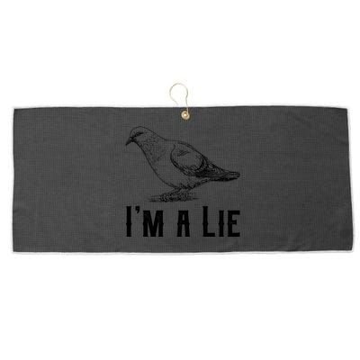 Vintage I Am A Lie Bird Aren't Real Spies Awesome Cute Gift Large Microfiber Waffle Golf Towel