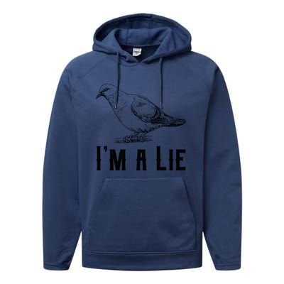 Vintage I Am A Lie Bird Aren't Real Spies Awesome Cute Gift Performance Fleece Hoodie