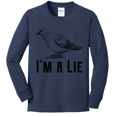 Vintage I Am A Lie Bird Aren't Real Spies Awesome Cute Gift Kids Long Sleeve Shirt