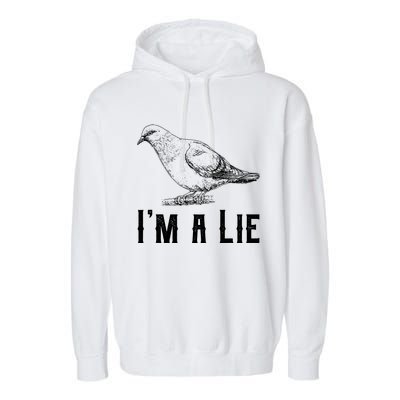 Vintage I Am A Lie Bird Aren't Real Spies Awesome Cute Gift Garment-Dyed Fleece Hoodie