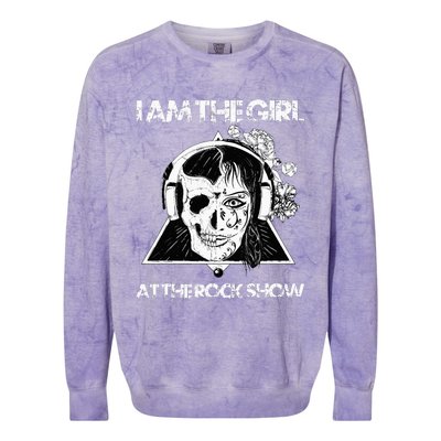 Vintage I Am The At The Rock Show Rock Music Lover Tee Colorblast Crewneck Sweatshirt