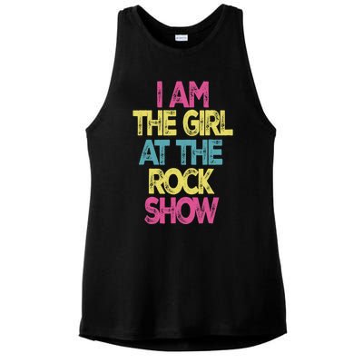 Vintage I Am The Girl At The Rock Show, Rock Music Lover Tee Ladies PosiCharge Tri-Blend Wicking Tank