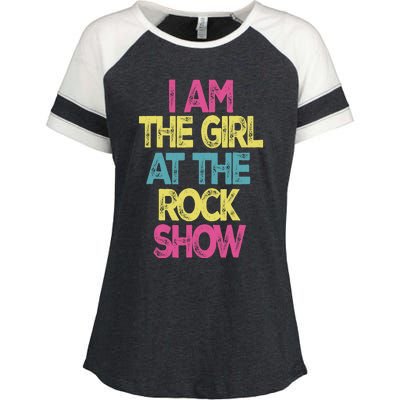 Vintage I Am The Girl At The Rock Show, Rock Music Lover Tee Enza Ladies Jersey Colorblock Tee