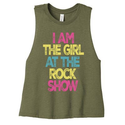 Vintage I Am The Girl At The Rock Show, Rock Music Lover Tee Women's Racerback Cropped Tank