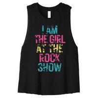 Vintage I Am The Girl At The Rock Show Rock Music Lover Women's Racerback Cropped Tank