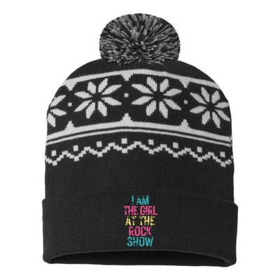 Vintage I Am The Girl At The Rock Show Rock Music Lover USA-Made Snowflake Beanie