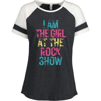 Vintage I Am The Girl At The Rock Show Rock Music Lover Enza Ladies Jersey Colorblock Tee