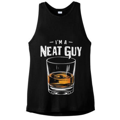 Vintage I'm A Neat Guy Funny Whiskey Bourbon Drinker Ladies PosiCharge Tri-Blend Wicking Tank