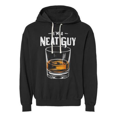 Vintage I'm A Neat Guy Funny Whiskey Bourbon Drinker Garment-Dyed Fleece Hoodie