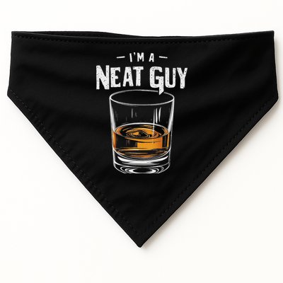 Vintage I'm A Neat Guy Funny Whiskey Bourbon Drinker USA-Made Doggie Bandana