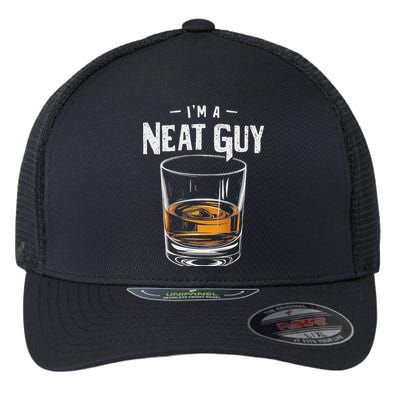 Vintage I'm A Neat Guy Funny Whiskey Bourbon Drinker Flexfit Unipanel Trucker Cap