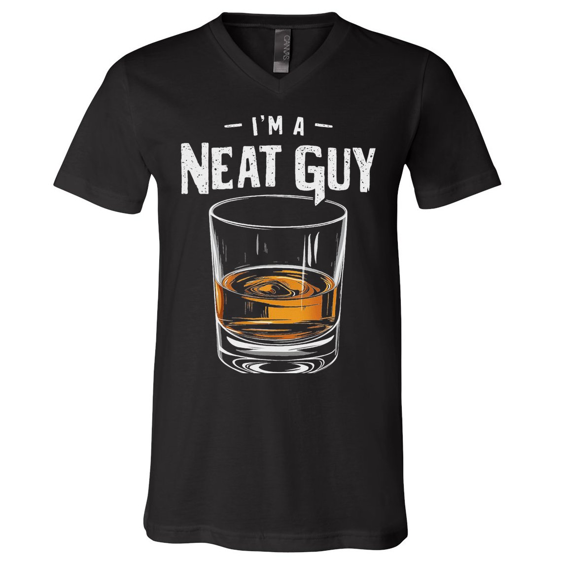 Vintage I'm A Neat Guy Funny Whiskey Bourbon Drinker V-Neck T-Shirt