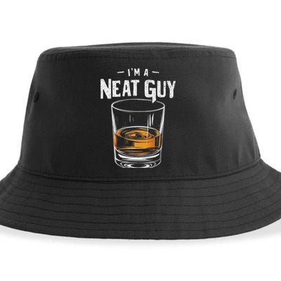Vintage I'm A Neat Guy Funny Whiskey Bourbon Drinker Sustainable Bucket Hat