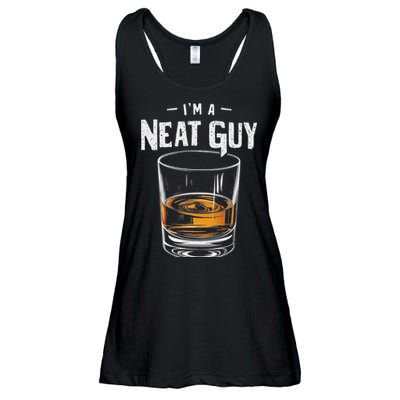 Vintage I'm A Neat Guy Funny Whiskey Bourbon Drinker Ladies Essential Flowy Tank