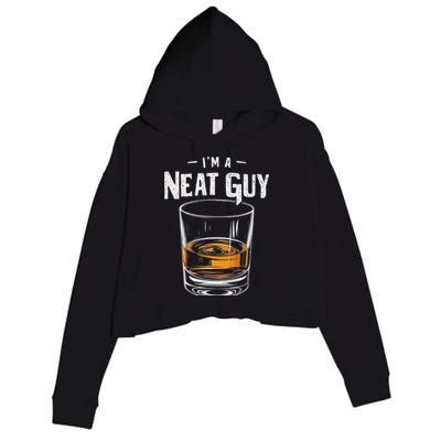 Vintage I'm A Neat Guy Funny Whiskey Bourbon Drinker Crop Fleece Hoodie
